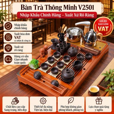 Bàn Trà Thông Minh V2501 Cao Cấp – Nhập Khẩu Chính Hãng, Xuất Xứ Rõ Ràng, Giá Đã Gồm VAT