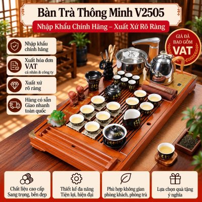 Bàn Trà Thông Minh V2505 Cao Cấp – Nhập Khẩu Chính Hãng, Xuất Xứ Rõ Ràng, Giá Đã Gồm VAT