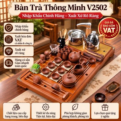 Bàn Trà Thông Minh V2502 Cao Cấp - Nhập Khẩu Chính Hãng, Xuất Xứ Rõ Ràng, Giá Đã Gồm VAT