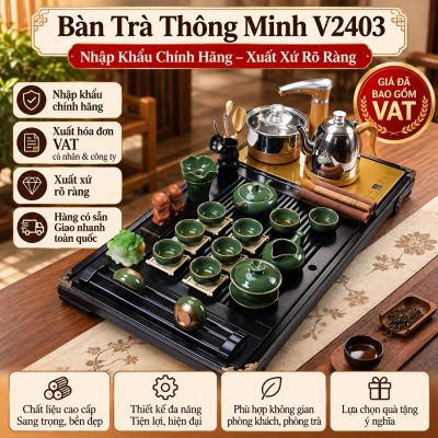 Bàn Trà Thông Minh V2403 Cao Cấp - Nhập Khẩu Chính Hãng, Xuất Xứ Rõ Ràng, Giá Đã Gồm VAT